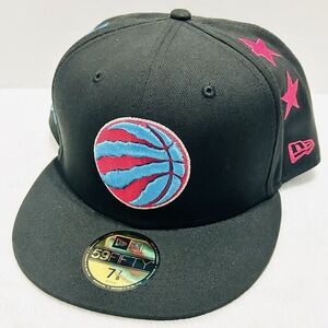 New Era Toronto Raptors All Star Game Starry 59FIFTY Fitted Hat Cap 7 7/8‎ Black